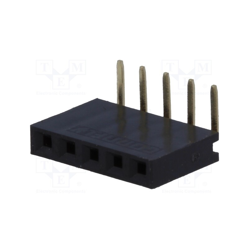 5 pcs x CONNFLY - DS1024-1*5R2 - Socket, pin strips, female, PIN: 5, angled 90°, 2.54mm, THT, 1x5