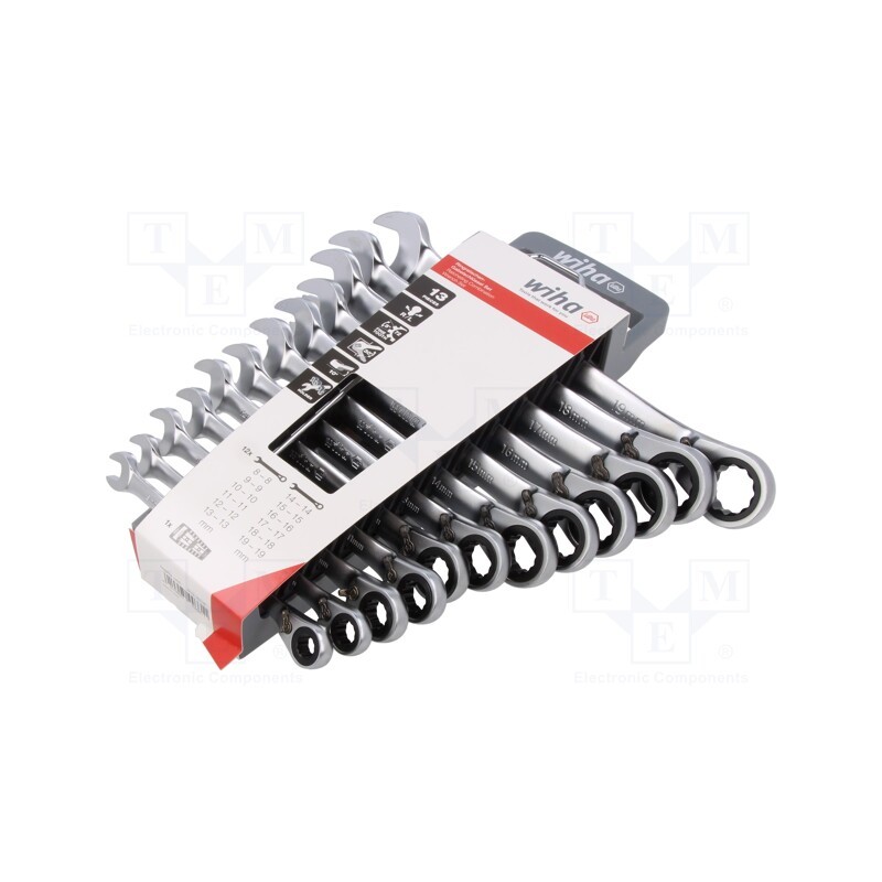 1 set x WIHA - 44661 - Wrenches set, combination spanner,with ratchet, 12pcs.