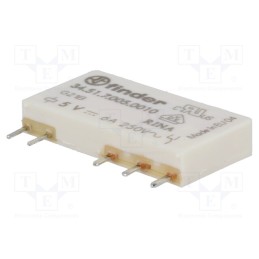 1 pcs x FINDER - 34.51.7.005.0010 - Relay: electromagnetic, SPDT, Ucoil: 5VDC, Icontacts max: 6A, 130Ω