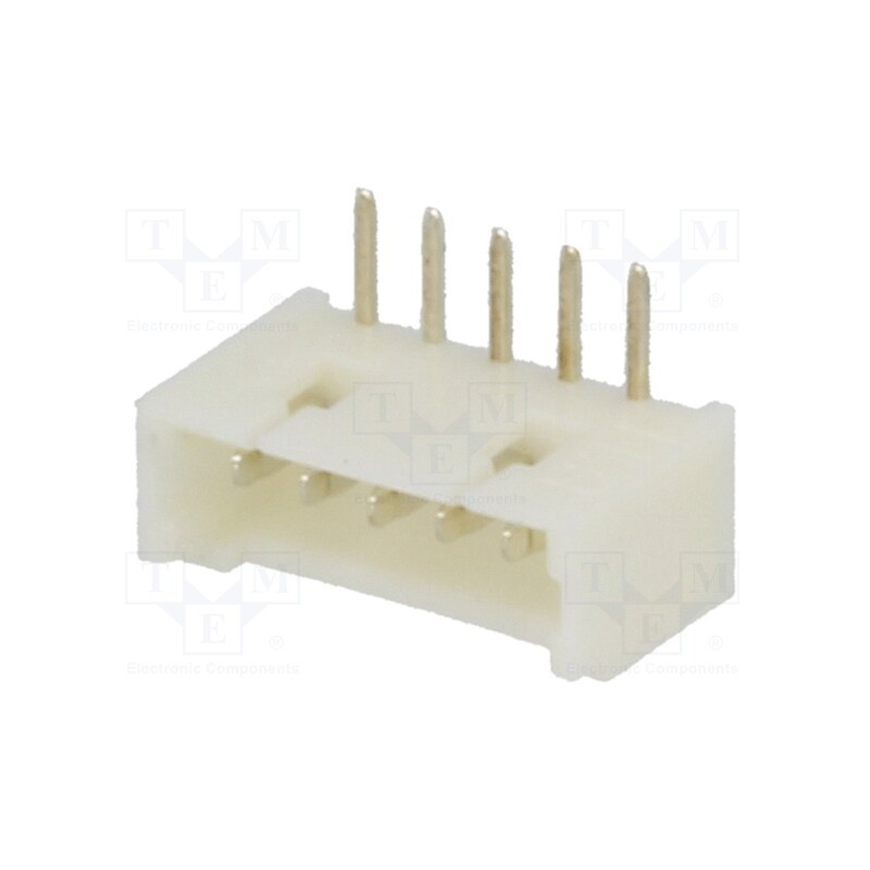 5 pcs x JOINT TECH - A1250WR-5P - Socket, wire-board, male, 1.25mm, PIN: 5, THT, 125V, 1A, tinned
