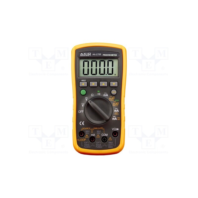 1 pcs x AXIOMET - AX-C705 - Meter: calibrator, loop, VDC: 0÷50V, VAC: 0÷500V, I DC: 0÷20mA, 5kΩ