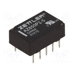 1 pcs x ZETTLER - AZ850P2-5 - Relay: electromagnetic, DPDT, Ucoil: 5VDC, 1A, 0.5A/125VAC, PCB