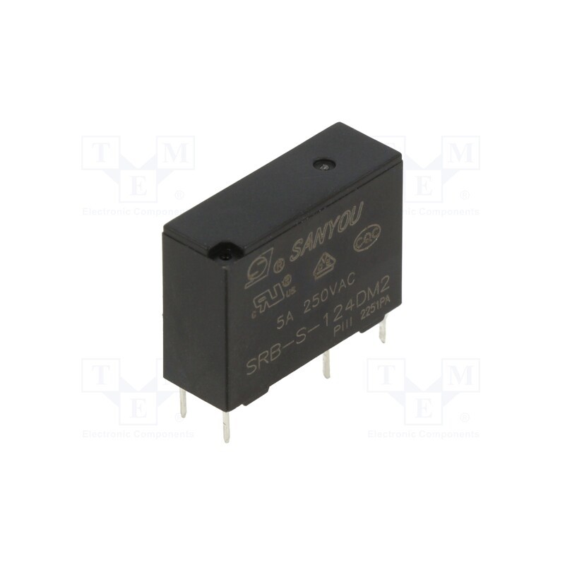 1 pcs x SANYOU - SRB-S-124DM2 - Relay: electromagnetic, SPST-NO, Icontacts max: 5A, 5A/277VAC