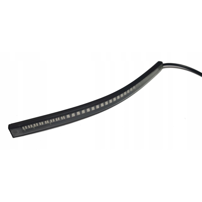 Lamp with LED indicators, flexible strip, a hit