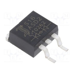 1 pcs x DIOTEC SEMICONDUCTOR - S16ASD2 - Diode: rectifying, SMD, 50V, 8Ax2, 1.5us, D2PAK, Ufmax: 1.1V, Ir: 5uA