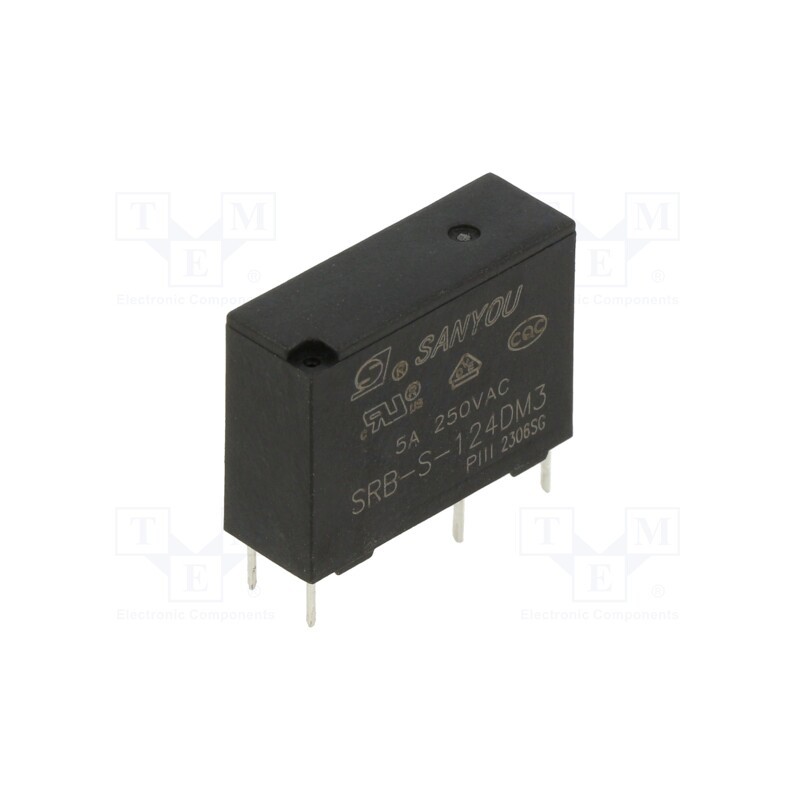 1 pcs x SANYOU - SRB-S-124DM3 - Relay: electromagnetic, SPST-NO, Icontacts max: 5A, 5A/277VAC