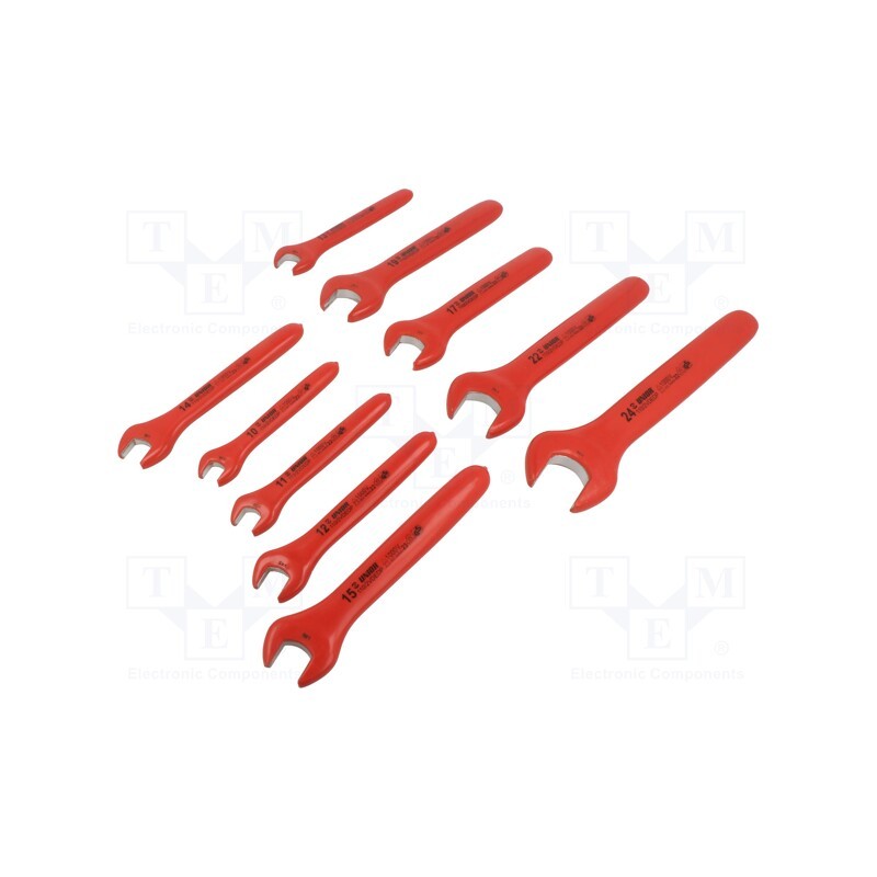 1 set x UNIOR - 612676 - Wrenches set, insulated,single sided,spanner, 10pcs.