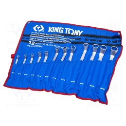 1 set x KING TONY - 1712MRN01 - Wrenches set, box,bent, 12pcs.
