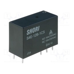 1 pcs x SHORI ELECTRIC - S4E-12B-1C - Relay: electromagnetic, SPDT, Ucoil: 12VDC, Icontacts max: 16A
