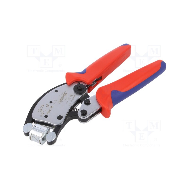 1 pcs x KNIPEX - 97 53 18 - Tool: for crimping, insulated solder sleeves, 0.14÷16mm2