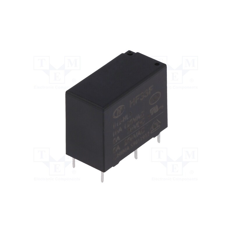 1 pcs x HONGFA RELAY - HF33F/012-HL3 - Relay: electromagnetic, SPST-NO, Ucoil: 12VDC, 10A, 5A/250VAC, PCB