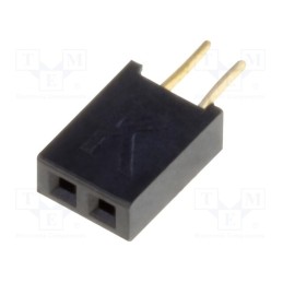 5 pcs x CONNFLY - DS1065-03-2*1S8BV - Socket, pin strips, female, PIN: 2, straight, 1.27mm, THT, 2x1, 1A