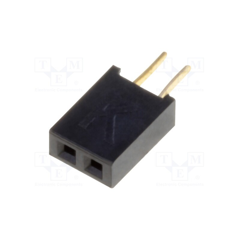 5 pcs x CONNFLY - DS1065-03-2*1S8BV - Socket, pin strips, female, PIN: 2, straight, 1.27mm, THT, 2x1, 1A