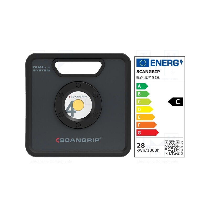 1 pcs x SCANGRIP - NOVA 4K C+R - Lamp: working, 6000K, IP67, Kit: cable, with holder, 400lm,4000lm