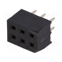 5 pcs x CONNFLY - DS1026-05-2*3S8BV - Socket, pin strips, female, PIN: 6, straight, 2mm, THT, 2x3, L2.7mm