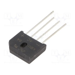 1 pcs x DC COMPONENTS - KBU8A - Bridge rectifier: single-phase, Urmax: 50V, If: 8A, Ifsm: 175A, flat