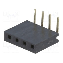 5 pcs x CONNFLY - DS1024-1*4R2 - Socket, pin strips, female, PIN: 4, angled 90°, 2.54mm, THT, 1x4
