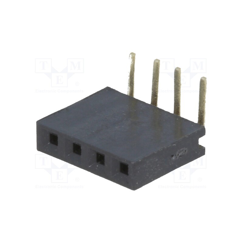 5 pcs x CONNFLY - DS1024-1*4R2 - Socket, pin strips, female, PIN: 4, angled 90°, 2.54mm, THT, 1x4