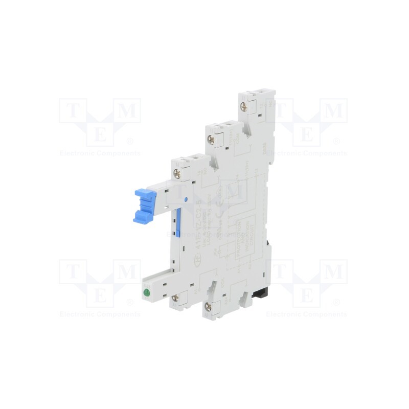 1 pcs x HONGFA RELAY - 41F-1Z-C2-5 - Socket, PIN: 5, 6A, 250VAC, for DIN rail mounting, screw terminals