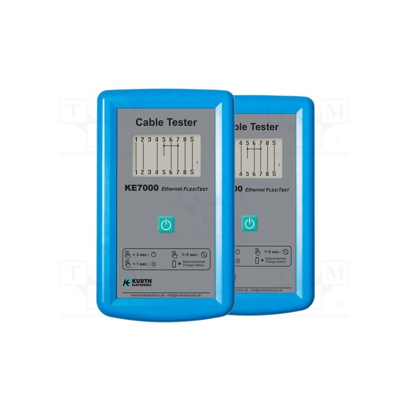 1 pcs x Kurth Electronic - KE7000 - Tester: LAN wiring, Measured cable l: max.150m, FlexiTest