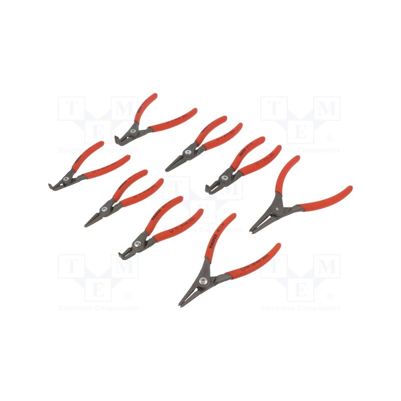 1 set x KNIPEX - 00 19 58 V02 - Kit: pliers, for circlip, Ring: internal,external, case, 8pcs.