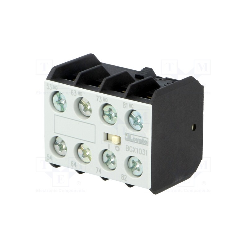 1 pcs x LOVATO ELECTRIC - 11BGX1031 - Auxiliary contacts, Series: BG, Leads: screw terminals, front