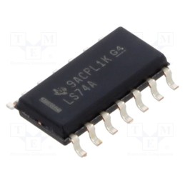 1 pcs x TEXAS INSTRUMENTS - SN74LS74ADR - IC: digital, D flip-flop, Ch: 2, SMD, SO14, 74LS