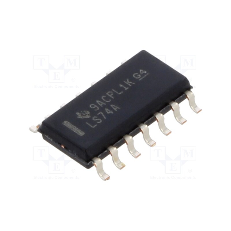 1 pcs x TEXAS INSTRUMENTS - SN74LS74ADR - IC: digital, D flip-flop, Ch: 2, SMD, SO14, 74LS