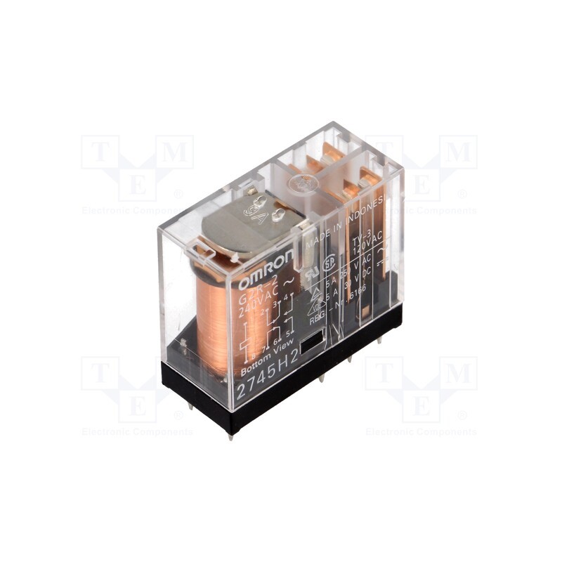 1 pcs x OMRON OCB - G2R-2 240VAC - Relay: electromagnetic, DPDT, Ucoil: 240VAC, Icontacts max: 5A