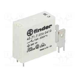 1 pcs x FINDER - 45.71.7.024.0410 - Relay: electromagnetic, SPST-NC, Ucoil: 24VDC, Icontacts max: 30A