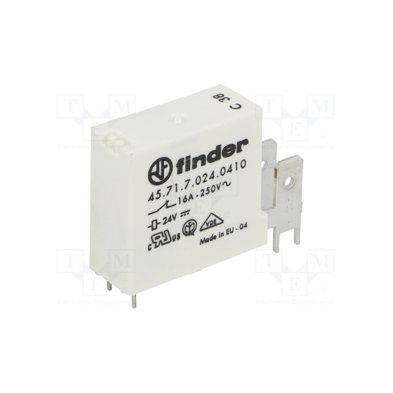 1 pcs x FINDER - 45.71.7.024.0410 - Relay: electromagnetic, SPST-NC, Ucoil: 24VDC, Icontacts max: 30A