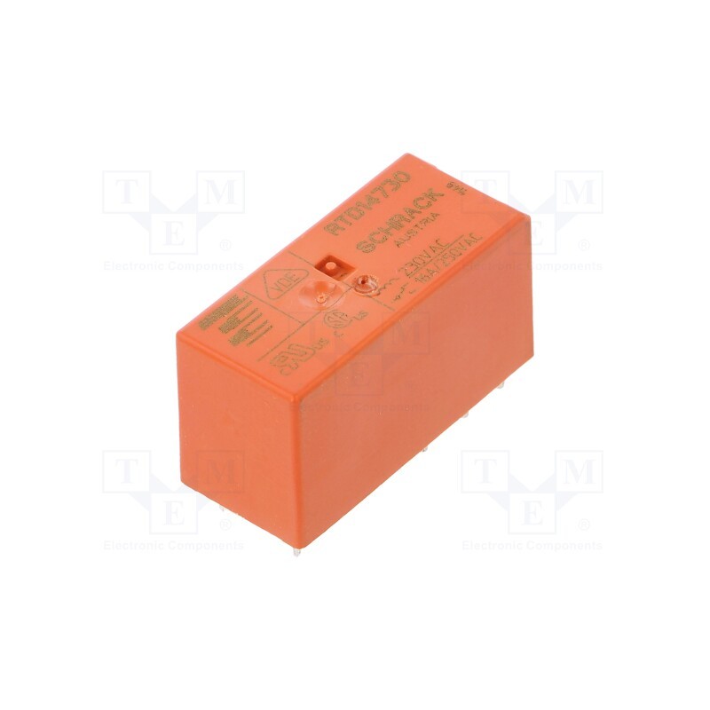 1 pcs x TE Connectivity - 7-1393238-7 - Relay: electromagnetic, SPDT, Ucoil: 230VAC, Icontacts max: 16A