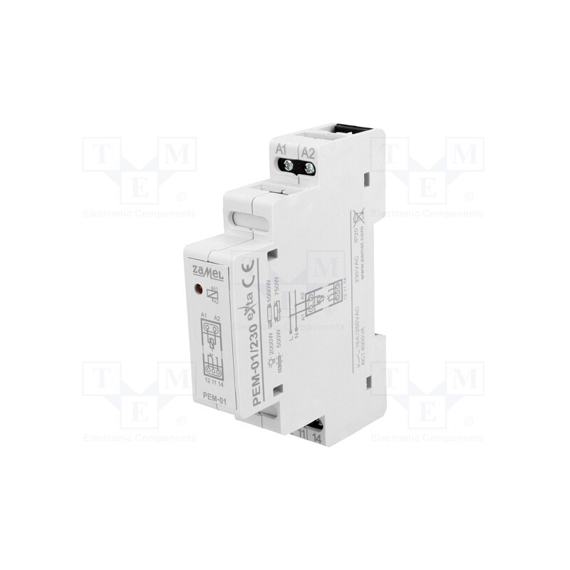 1 pcs x ZAMEL - PEM-01/230 - Relay: installation, monostable, SPDT, Ucoil: 230VAC, 90x17.5x66mm