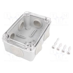1 pcs x PAWBOL - S-BOX 206-P - Enclosure: junction box, X: 80mm, Y: 120mm, Z: 50mm, IP65, grey