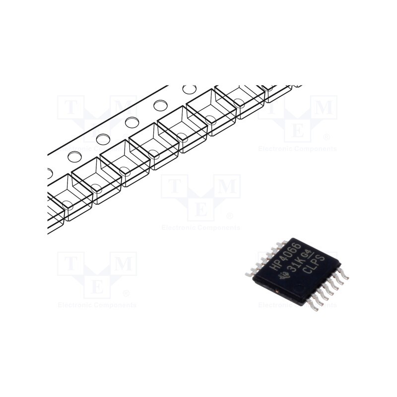 1 pcs x TEXAS INSTRUMENTS - CD74HC4066PWR - IC: digital, switch, Ch: 4, SMD, TSSOP14, 2÷10VDC, HC