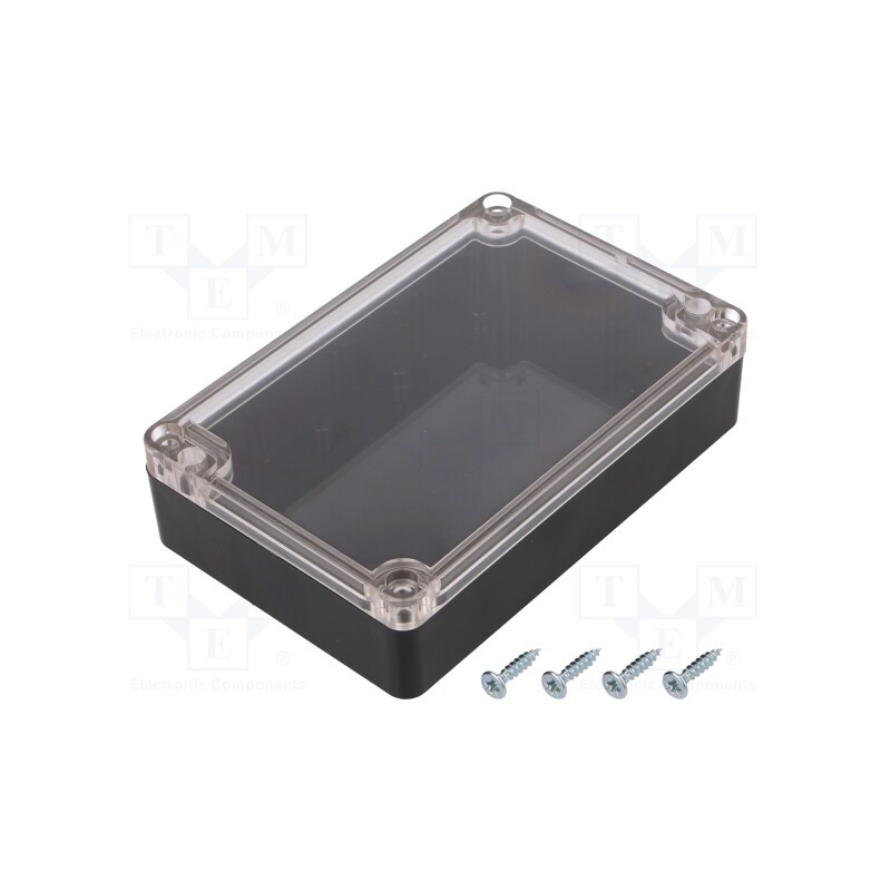 1 pcs x MASZCZYK - KM-178BKTRC - Enclosure: multipurpose, X: 90mm, Y: 135mm, Z: 35mm, ABS, black, IP65