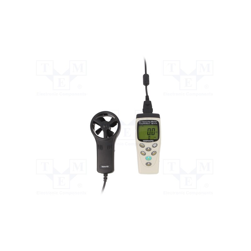 1 pcs x TENMARS - TM-414 - Thermoanemometer, LCD, Velocity measuring range: 0.4÷45m/s