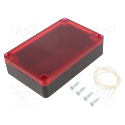 1 pcs x MASZCZYK - KM-178BKTRR - Enclosure: multipurpose, X: 90mm, Y: 135mm, Z: 35mm, ABS, black, IP65