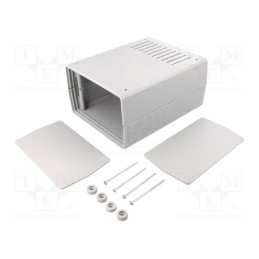 1 pcs x KRADEX - Z2AJW - Enclosure: with panel, vented, X: 147mm, Y: 180mm, Z: 90mm, grey