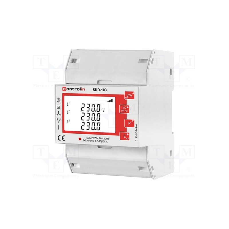 1 pcs x CONTROLIN GMBH - 385-05555-210 - Counter, digital,mounting, for DIN rail mounting, three-phase