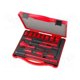 1 set x NEWBRAND - NB-KEYISO-S01 - Wrenches set, insulated,socket spanner, 1kVAC, 16pcs.