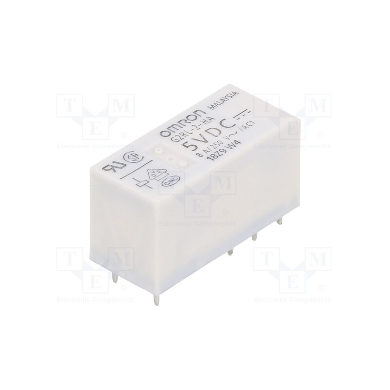1 pcs x OMRON OCB - G2RL-2-HA DC5 - Relay: electromagnetic, DPDT, Ucoil: 5VDC, Icontacts max: 8A, PCB