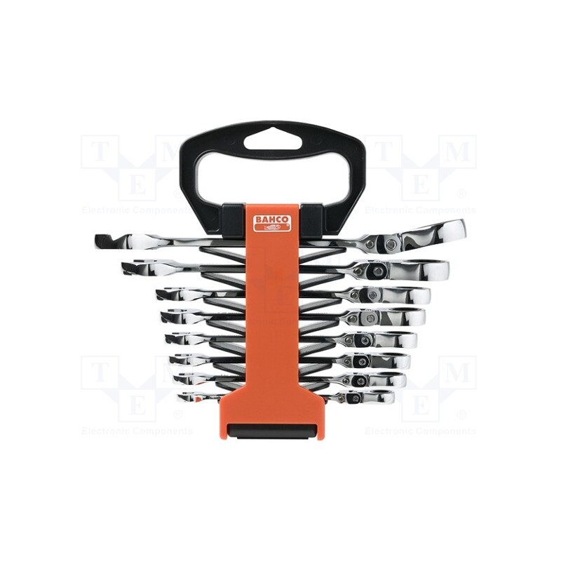 1 set x BAHCO - 41RM/SH8 - Wrenches set, combination spanner,with ratchet,with joint