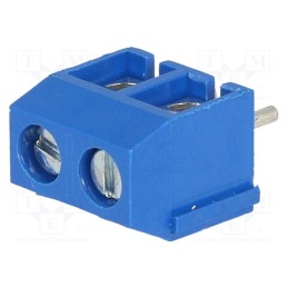 5 pcs x DEGSON ELECTRONICS - DG301-5.0-02P-12-00A(H) - PCB terminal block, angled 90°, 5mm, ways: 2, on PCBs, 1.5mm2, blue