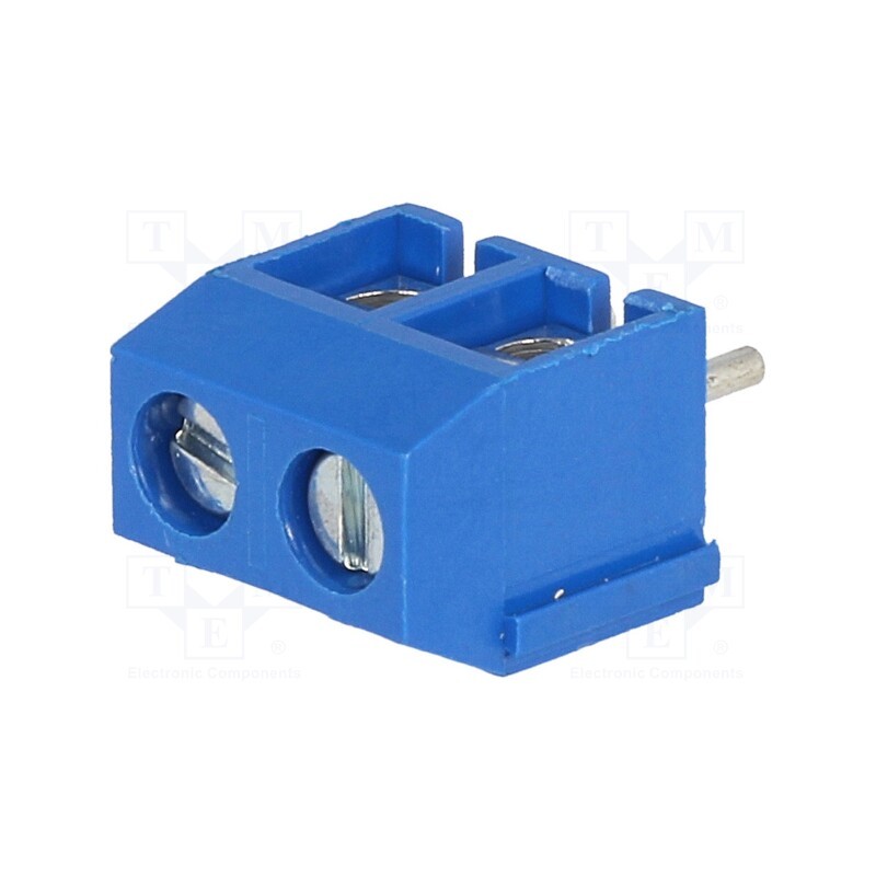 5 pcs x DEGSON ELECTRONICS - DG301-5.0-02P-12-00A(H) - PCB terminal block, angled 90°, 5mm, ways: 2, on PCBs, 1.5mm2, blue