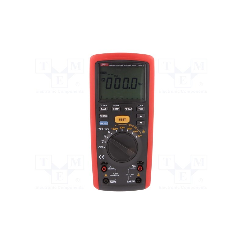 1 pcs x UNI-T - UT505A - Meter: insulation resistance, LCD, (6000), VAC: 600V, VDC: 600V