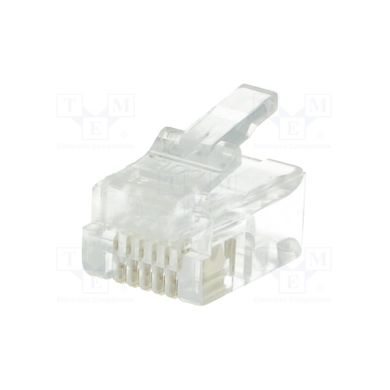 5 pcs x LUMBERG - P 128 - Plug, RJ12, PIN: 6, unshielded, gold-plated, Layout: 6p6c, 26AWG