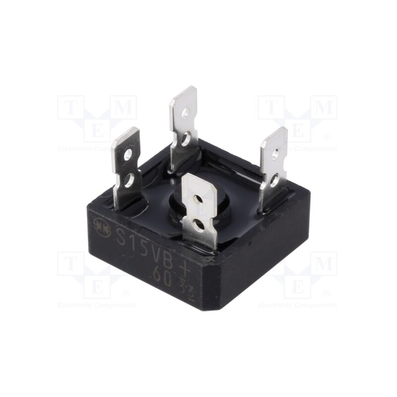 1 pcs x SHINDENGEN - S15VB60-4000 - Bridge rectifier: single-phase, Urmax: 600V, If: 15A, Ifsm: 200A