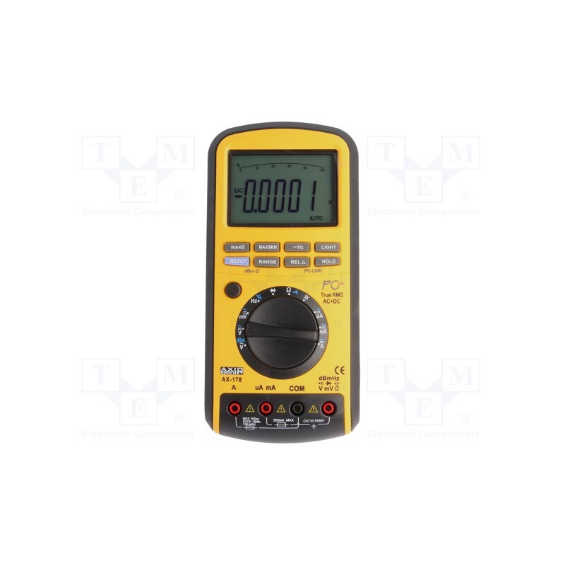 1 pcs x AXIOMET - AX-178 - Digital multimeter, IrDA,USB, LCD, 5 digits, Bargraph: 51segm.