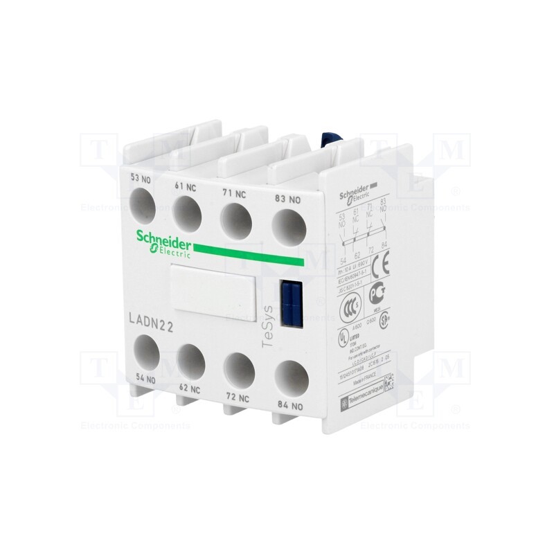 1 pcs x SCHNEIDER ELECTRIC - LADN22 - Auxiliary contacts, Series: TeSys D, Leads: screw terminals